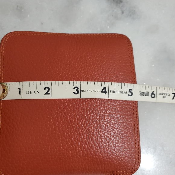 Orange Leather Silk in Travel Tote Shopping Zip Around Handbag - Picture 11 of 16